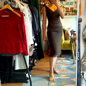 Vera Wang Silk Cocktail Dress with Sequins